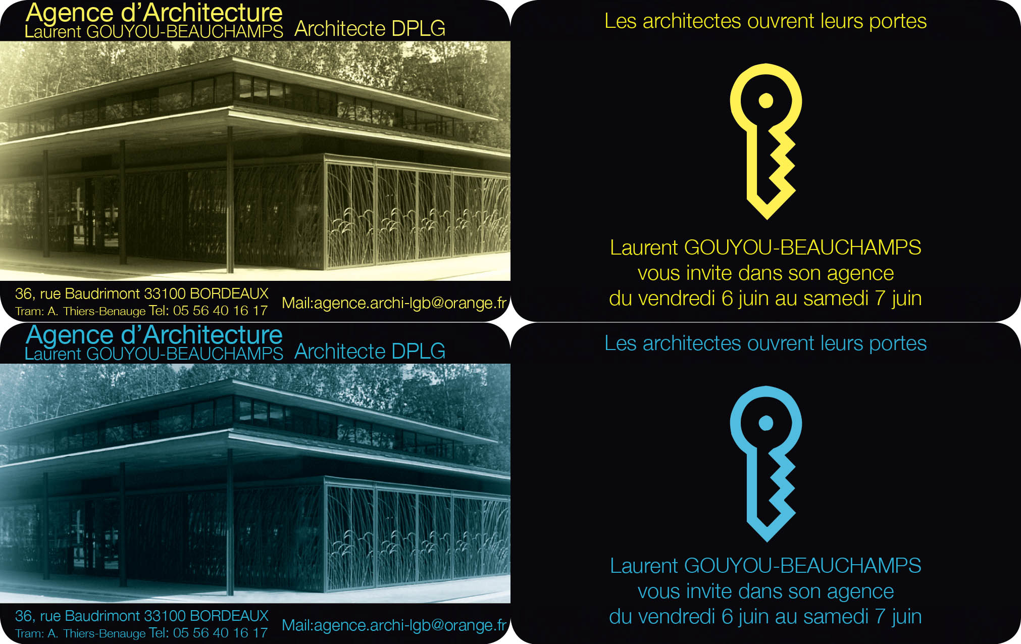 Cartes invitations portes ouvertes architectures