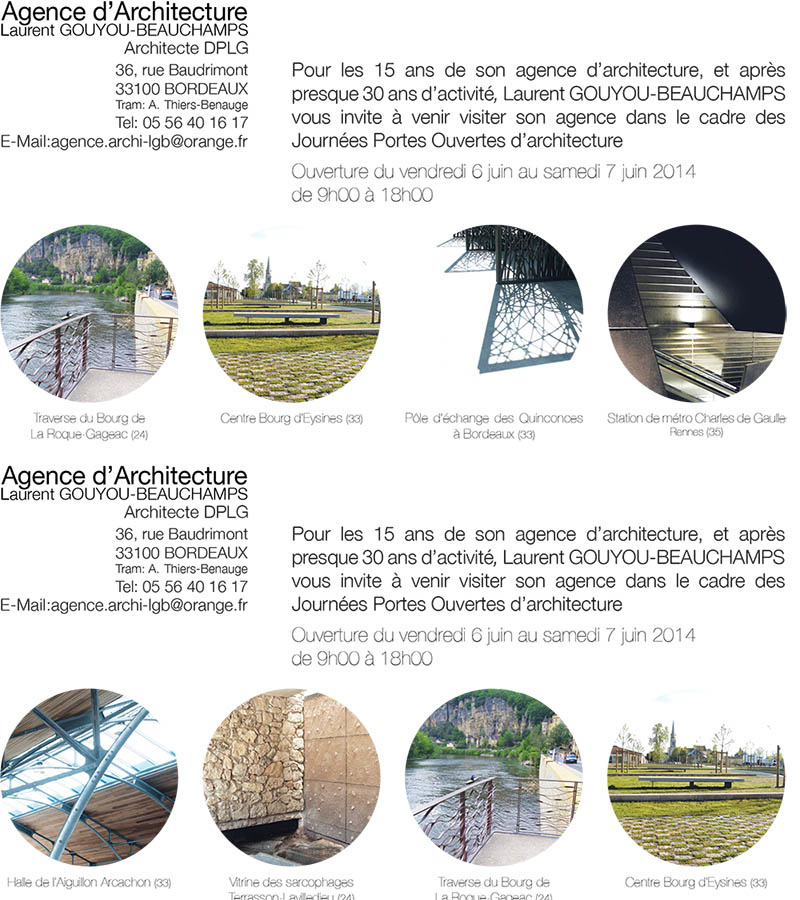 Cartes invitations portes ouvertes architectures